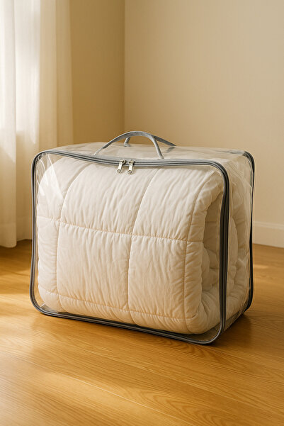 HİG HOME Hurç 41x51x16 cm Paplan, takaró tároló és rendszerező táska - fogantyúval és cipzárral