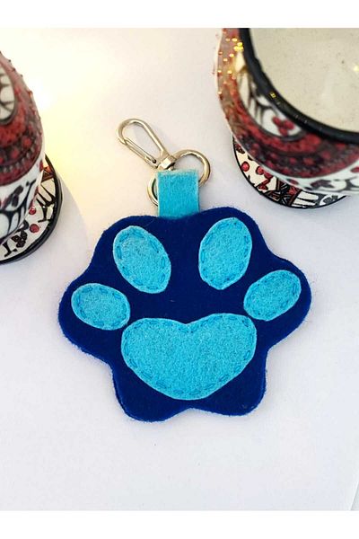 BaharEli Felt Processing Keychain / Paw / Handmade