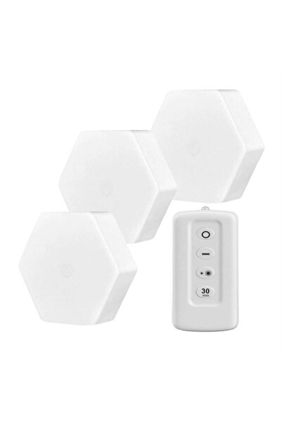 Powermaster MX-359 Üçlü Altıgen Kumandalı Pilli Dokunmatik Tezgah Altı LED Ay...
