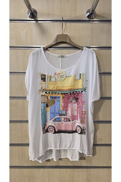 Park Moda Ιταλική γυναικεία μπλούζα με πέτρες με μικτό σχέδιο