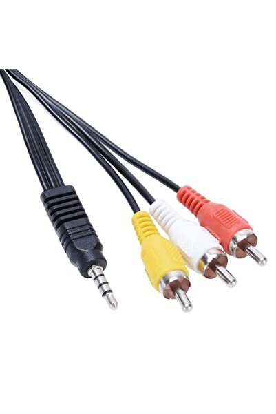 Powermaster Uydu Alıcısı Av Kablo 3.5 Mm Stereo E / 3 RCA Kablo 1,2 Metre Kıs...