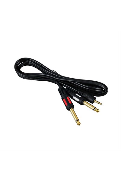 Powermaster PM-4284 3.5 mm Stereo Erkek/2x6.3mm Mono Erkek 1.5 Metre Kablo
