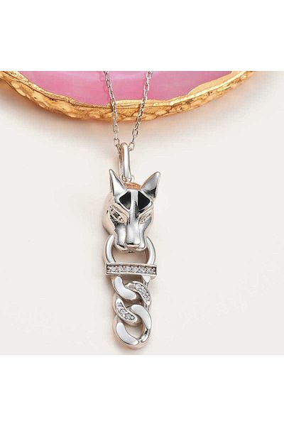 Emperium Silver Tiger Figured Women's Necklace