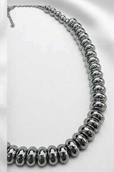 PETEK AKSESUAR METALİZE YASSI TOP KOLYE