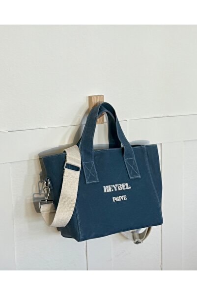 heybelprive HEYBEL Premium Eskitme Görünüm Soft Mavi Mumlu Kanvas Çanta,Su Ge...