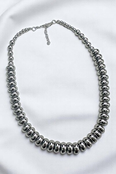 PETEK AKSESUAR METALİZE YASSI TOP KOLYE