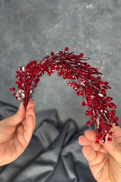 Hayalperest boncuk Elisa Model Beaded Bridal Henna Crown