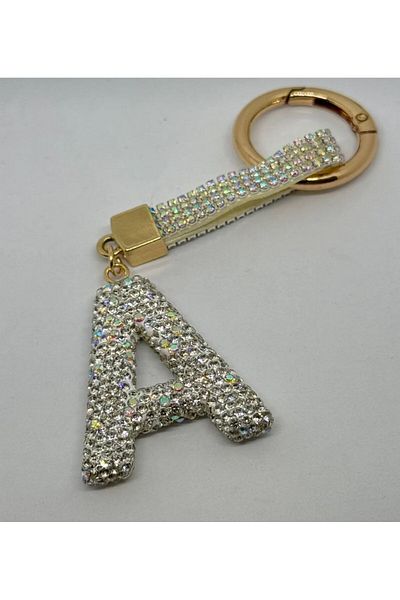 PARLAK EVREN Stone Letter Keyring or Bag Accessory