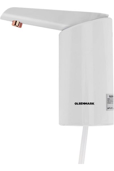 Olsenmark Usb Rechargeable Water Pump | Auto Dispense, Fits 5l–19l Bottles, Portable & Lightweight