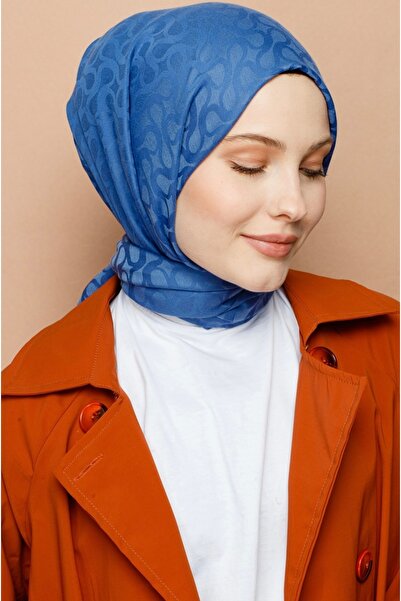 VALORSCARF Valor bloom desen ipek jakar şal indigo