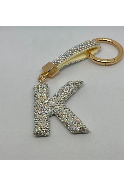 PARLAK EVREN Stone Letter Keyring or Bag Accessory
