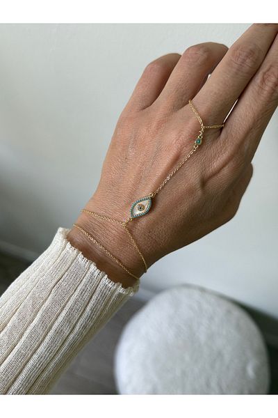 Rossetto Atelier Imported Gold Blue Stone Eye Shahmeran