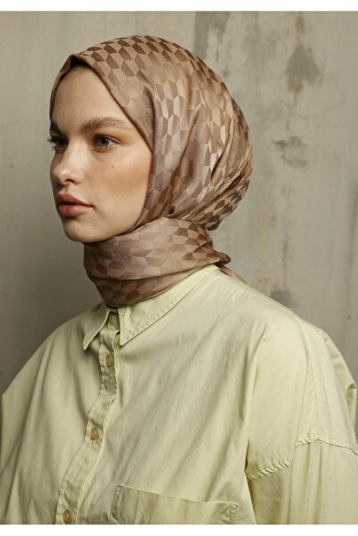 VALORSCARF Valor qoza desen ipek jakar şal vizon