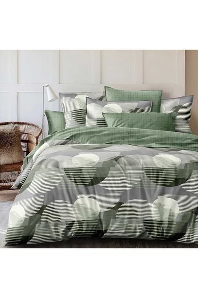 NufJoy Economy NufJoy® 4-piece double bed linen, bed sheet 230x250 Green Ilusion