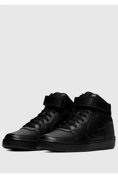 Nike Court Borough Mid 2 (Gs) Kids Black Running Shoes - Cd7782-001