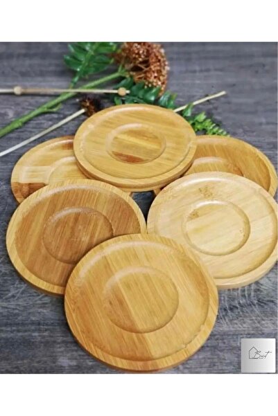 Genel Markalar 6 Adet Yuvarlak Model Bambu Çay Tabağı Altlığı