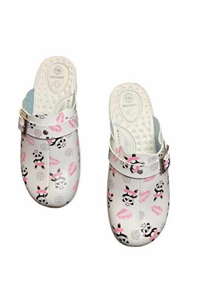 TECOS Women's medical clogs, medicinal type, white with Printed , size 40