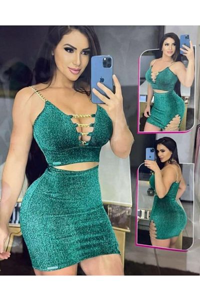 RAHAF TİCARET Chain Detailed 2 Piece Set