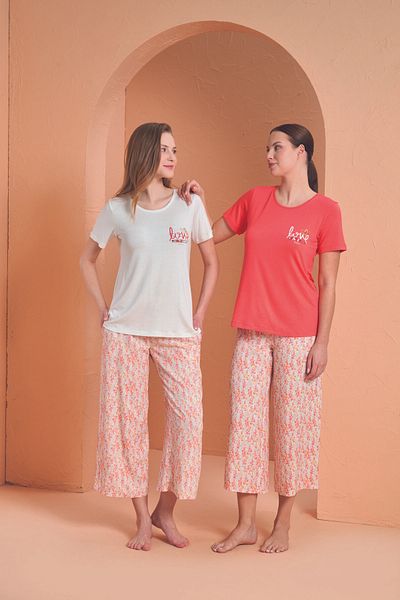 PJS SET DE VARĂ ROZ CAPRI DE FEMEI
