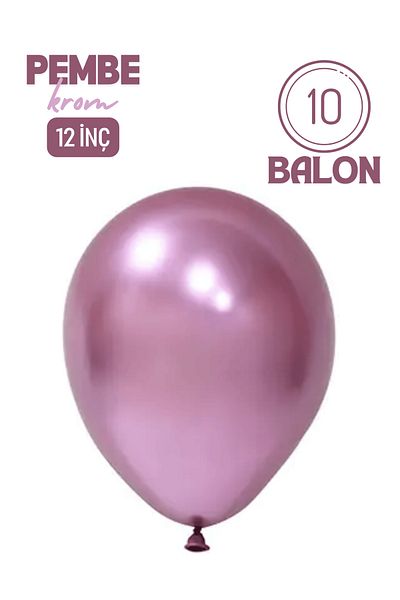 Mielibon 10Pcs Chrome Pink Balloon |   12 Inch Shiny Balloons |   Party, Promise, Engagement and Special Day Decoration