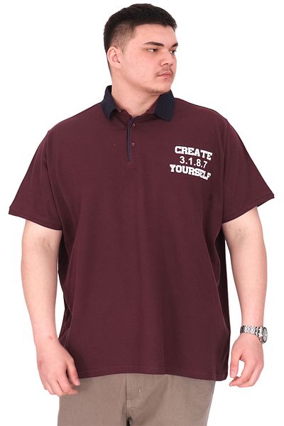 ModeXL Mode XL Ανδρικό μπλουζάκι με γιακά πόλο YOURSELF U25310 Plum