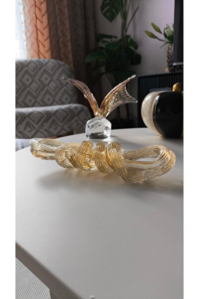 Tavcam Dekoratif Cam Sarmal Obje - El işi cam özel tasarım bal renk sarmal ca...