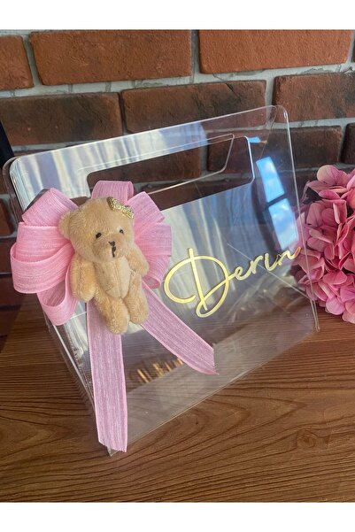 DECORA HOBİ Peluş Ayıcıklı Kız Bebek Pleksi Büküm Çanta, Yenidoğan Hediyesi, ...