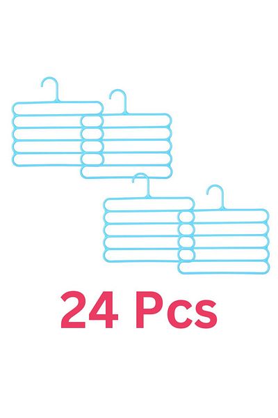 Evelise Set Mercaton, 24 de umerașe multifuncționale din plastic cu 5 poziții pentru haine și accesorii