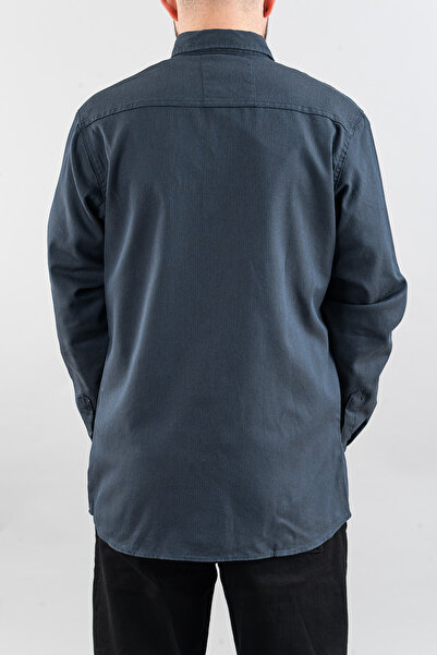 bombe Ανδρικό τζιν πουκάμισο Slim Fit πράσινο