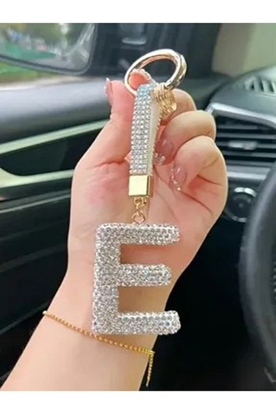 PARLAK EVREN Stone Letter Keyring or Bag Accessory