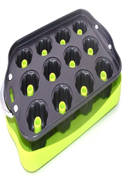 RL Industry 12-Cup Flower Muffin Pan 35.5x21x4 cm – Non-Stick, Plastic-Coated