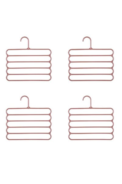 Evelise Set de 4 umerașe multifuncționale din plastic cu 5 poziții pentru pan...