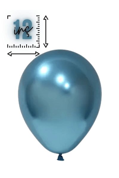 Mielibon 10Pcs Chrome Blue Balloon |   12 Inch Shiny Balloons |   Birthday, Promise and Party Ornament