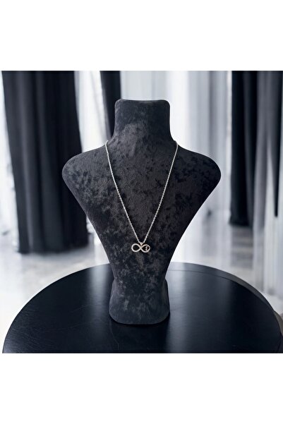 YümanınYumağı Silver Color Zircon Stone Infinity Necklace