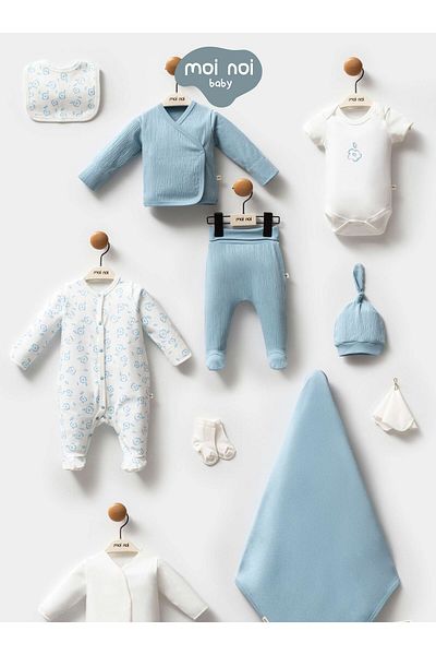 Moi Noi Patterned 10-Piece Hospital Outfit Set (Newborn)