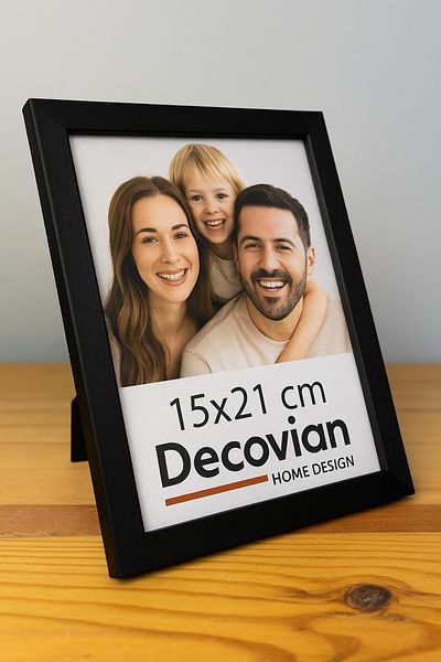 DecovianHomeDesign Natural Wood Modern Standing Single 15X21 Photo Frame |   Black Color Desktop Frame |   Unpainted