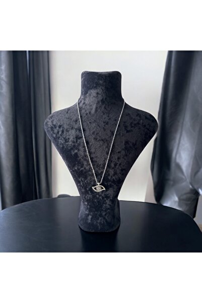 YümanınYumağı Silver Color Zircon Stone Eye Necklace