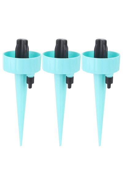 Evelise Set of 3 Drippers with Irrigation Valve, Adjustable Water Flow, for Indoor Plants, PP, 16.5 cm