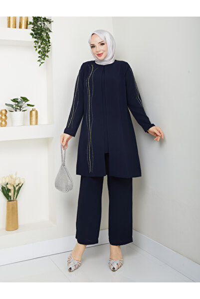 KMKkombin Țesătură de tip fagure cu pantaloni cu dungi, costum pentru mamă pe...