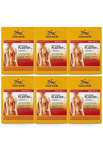 Tiger Balm Pain Relief Medicated Warm Plaster (Pack of 6)