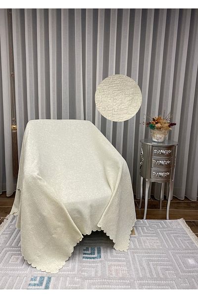 Sivalde Chenille Fabric Non-Slip Sofa Cover Cream, Living Room Sofa Bed / Sofa Cover, 160X210 Cm, 1 Piece