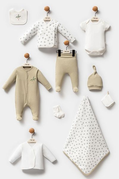 Moi Noi Patterned 10-Piece Hospital Outfit Set (Newborn)