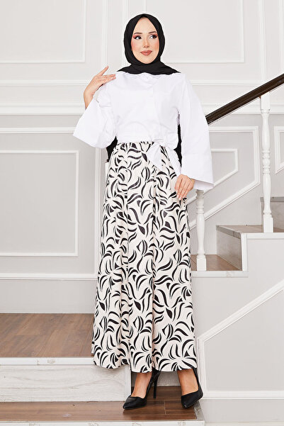 EBRUTESETTÜR Shirt Self Belted Wide Sleeve Skirt Suit