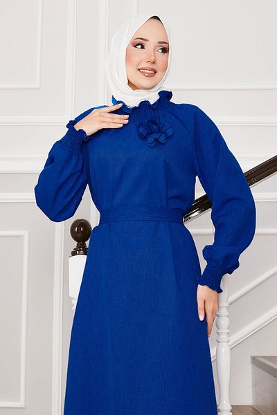 EBRUTESETTÜR Hijab Dress with Rose Brooch on Sleeves
