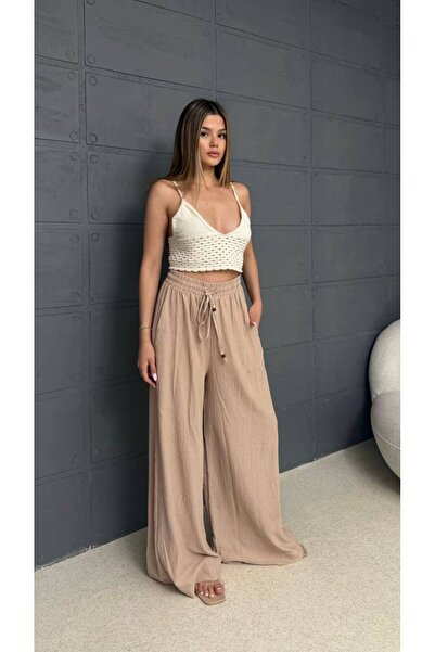 Bak'ap Καλοκαιρινό παντελόνι με χαλαρό πόδι με λεπτομέρεια με κορδόνια