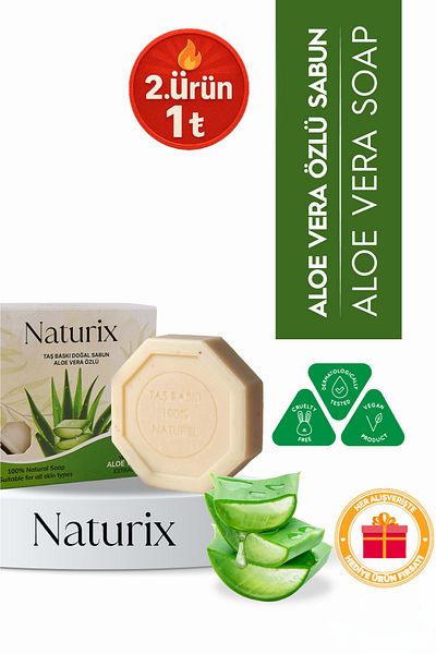 Naturix Stone Soap with Aloe Vera Extract Moisturizing and Pore Supporting Care - 125 gr