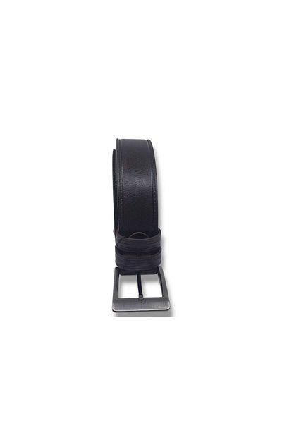Zerhan 850 Men's Dark Brown Genuine Leather Fabric Jeans Belt 4 cm