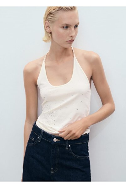 MANGO Woman Halter yaka üst metal aplikler