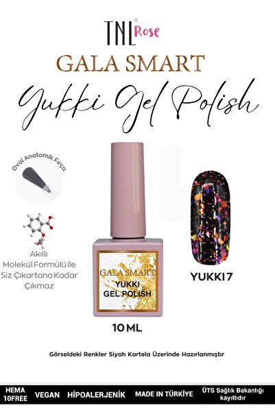 gala smart Tnl Rose Gala Smart Yeni Seri Kalıcı Oje 10 Ml Şeffaf Zemin Parçac...