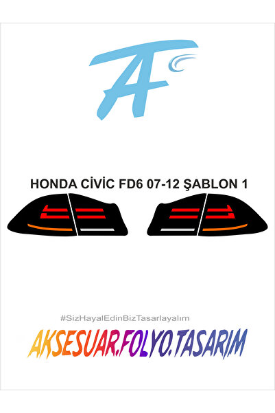 aksesuar folyo tasarım Honda Fd6 2007-2012 (MAKYAJSIZ KASA) Stop Folyo